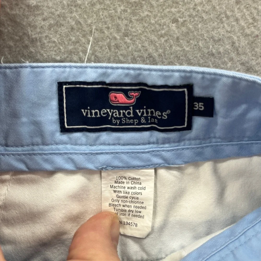 Vineyard Vines Club Short Mens 35 Light Blue Chino Golf Preppy Coastal Summer